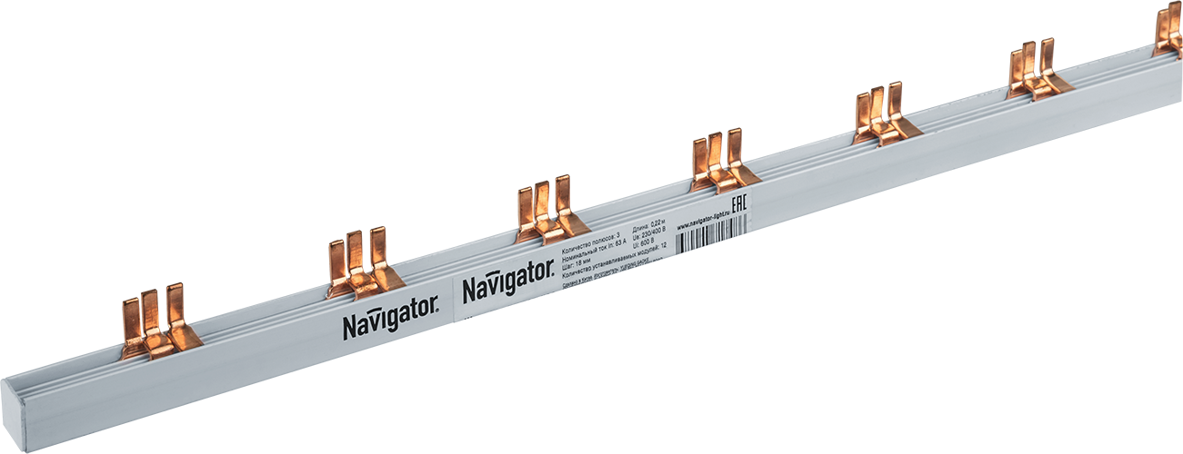 Шина соединительная Navigator 61 347 NBB-L-12PIN-63-3 12 штырей 22 см (1шт/упак)