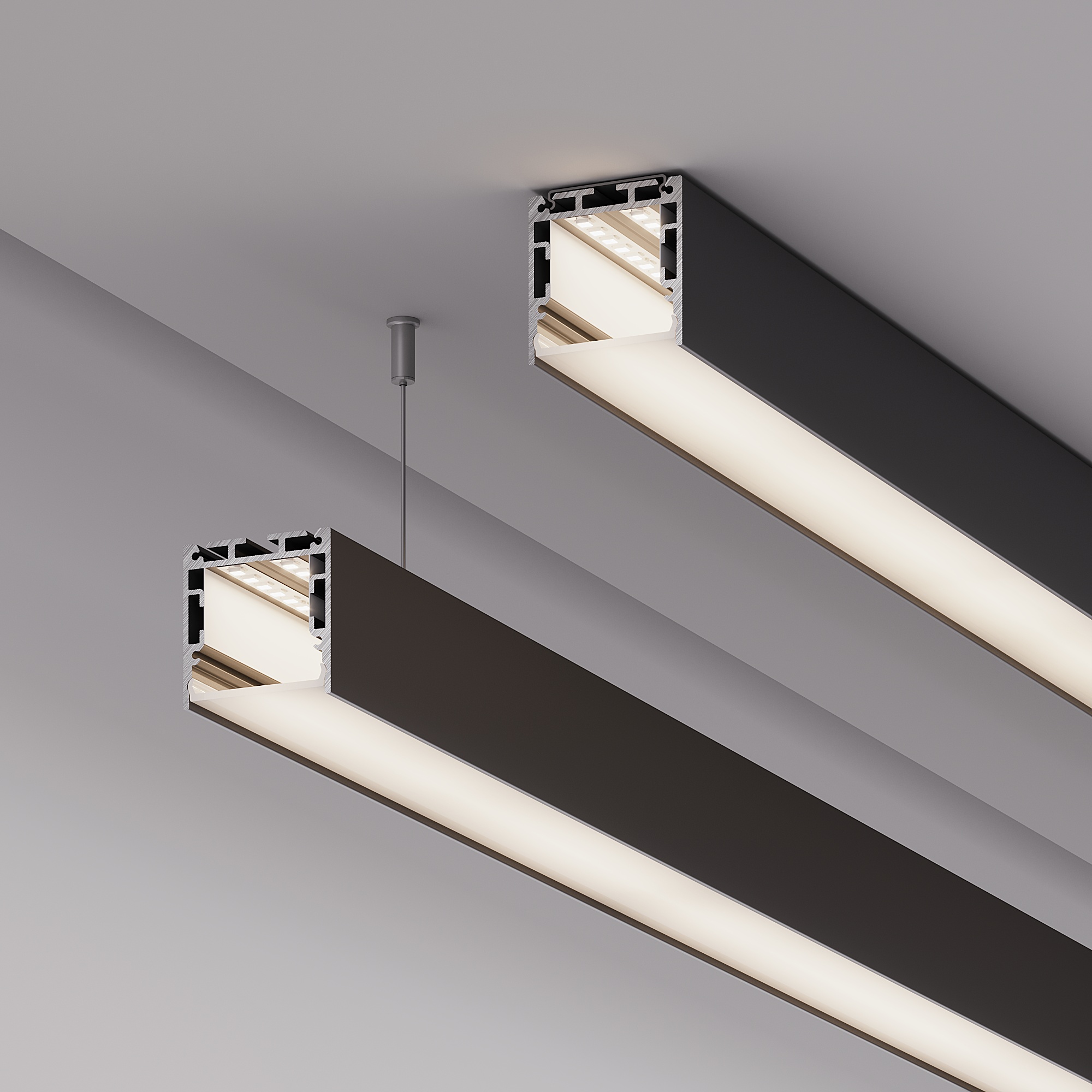 Профиль SL-LINE-3535-3000 BLACK с рефлектором (Arlight, Алюминий)