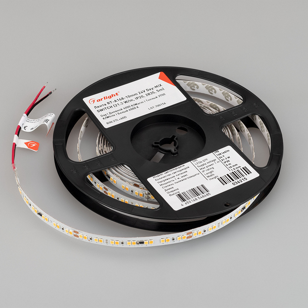 Arlight RT A168 — Гибкая светодиодная лента — CCT_SWITCH_1CH [каналы: 1; питание, В: 24.0; ширина, мм: 10.0]