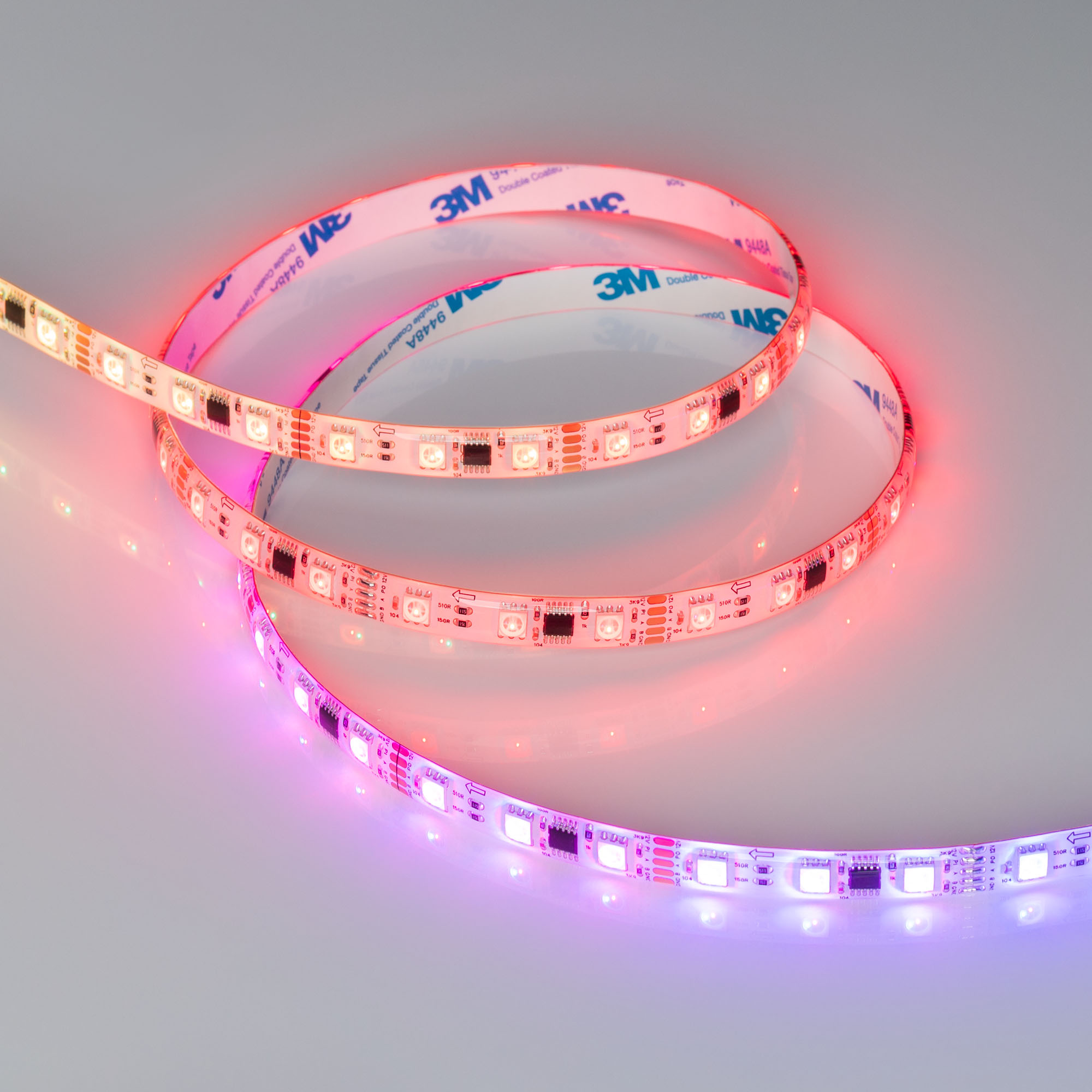 Arlight DMX B60 — Гибкая светодиодная лента — DMX_RGB [каналы: 60; исполнение: SE; протокол: DMX; герметизация: Силикон, заливка сверху прозр. округл. - SE; высота, мм: 4.0; питание, В: 12.0; ширина, мм: 10.0]