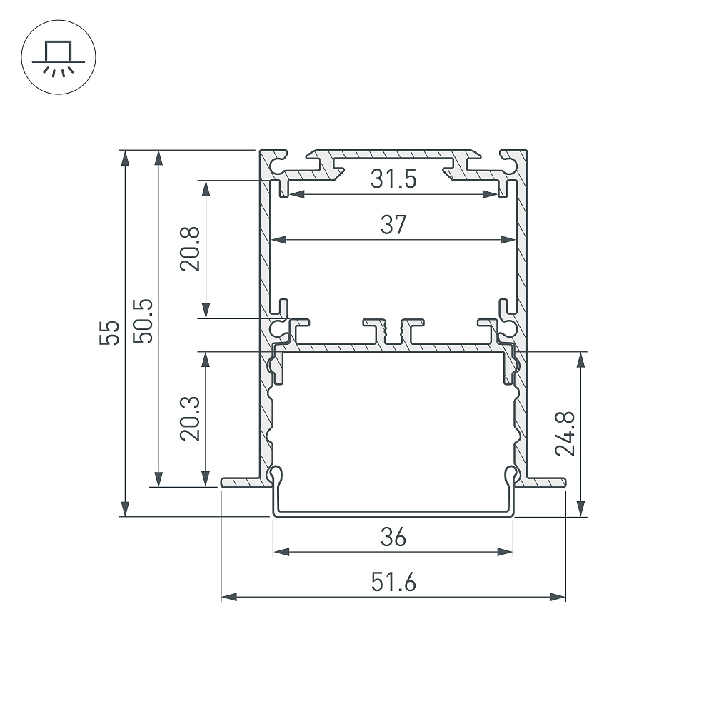 Arlight SL-LINIA52-3L-F — Профиль (Встраиваемый)