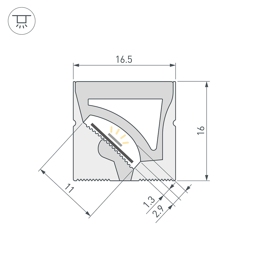 Arlight WPH-FLEX-1616-TWIST-S11-10m — Профиль (Накладной)