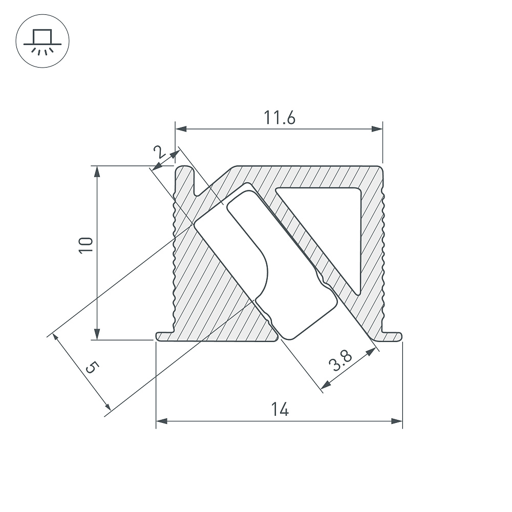 Arlight SL-BEVEL-H10-F14 — Профиль (Встраиваемый)
