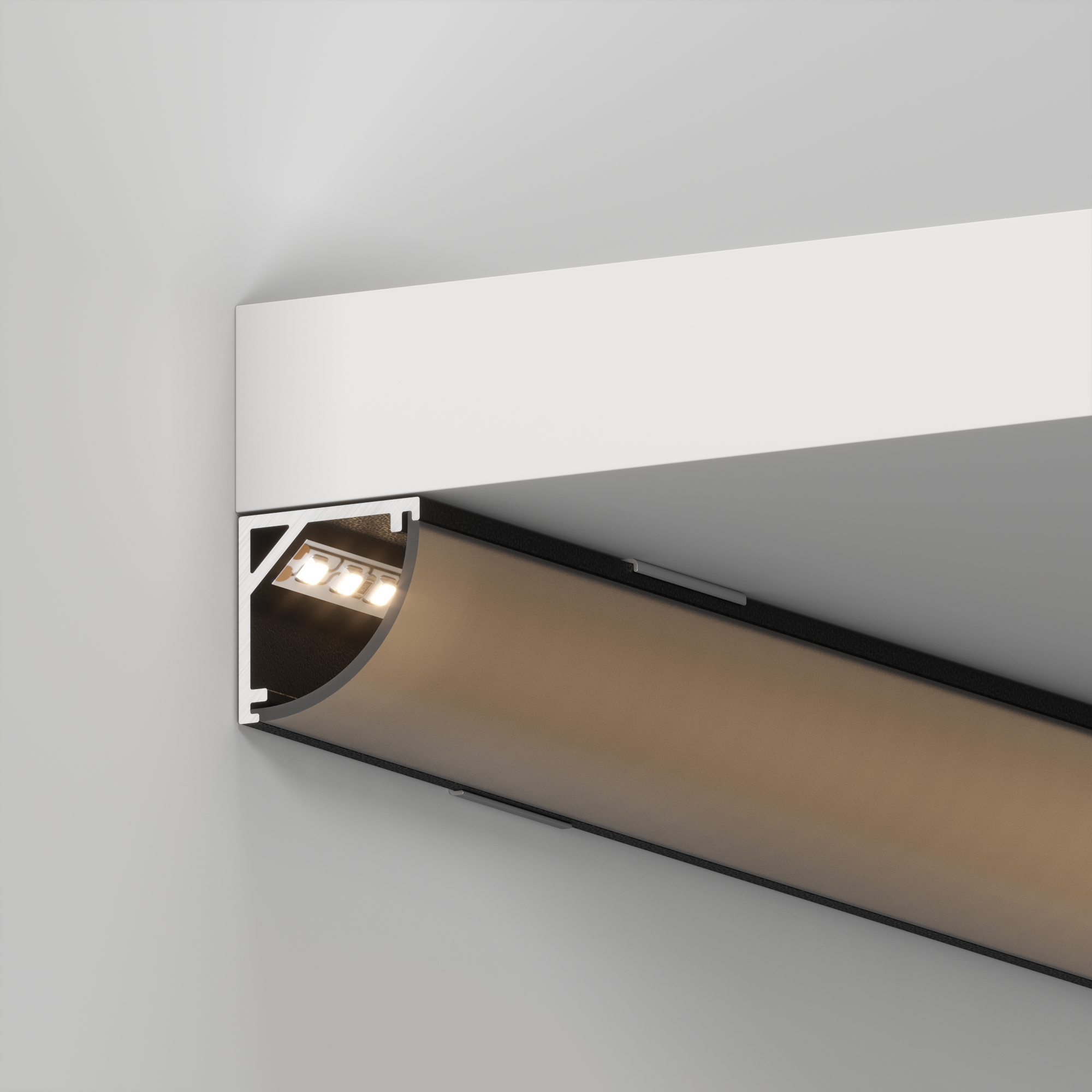 Arlight SL-KANT-H16 — Полукруглый чёрный экран-диффузор для профиля SL-KANT-H16