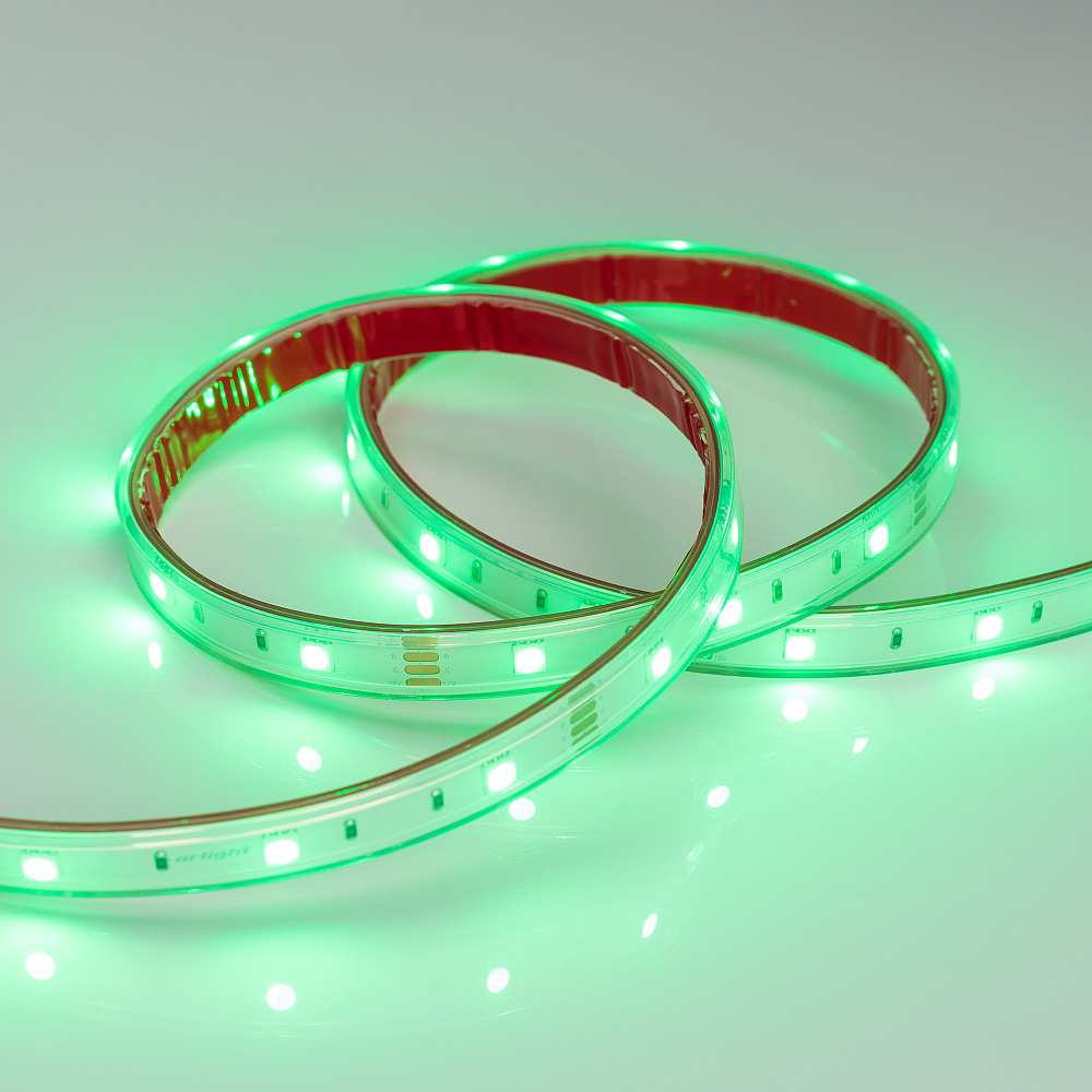 Arlight RTW B30 — Гибкая светодиодная лента — RGB [каналы: 3; исполнение: PS; герметизация: Силикон, экструзия прозр. прямоуг. - PS; высота, мм: 5.0; питание, В: 12.0; ширина, мм: 13.0]