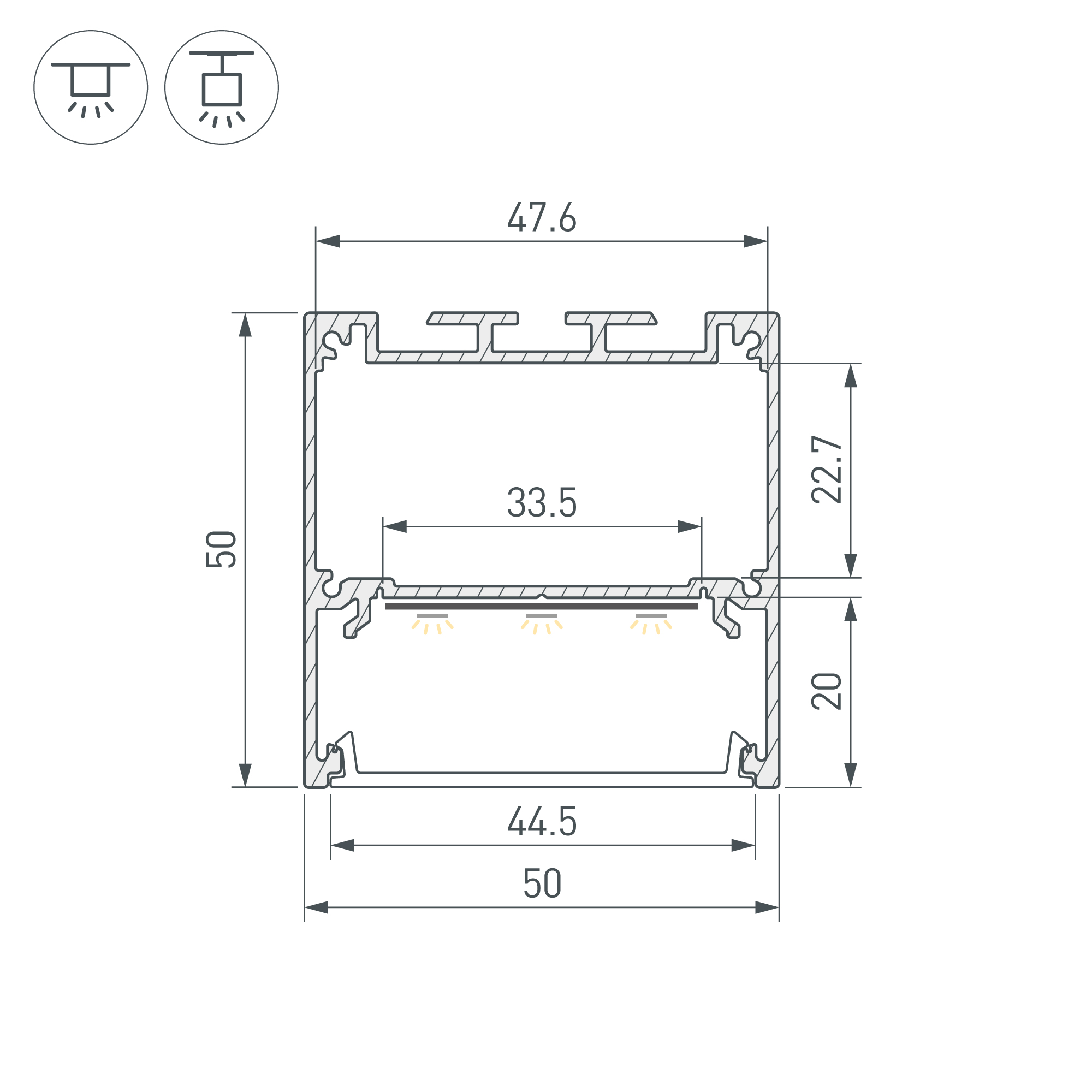 Профиль SL-LINE-5050-3000 WHITE с рефлектором (Arlight, Алюминий)