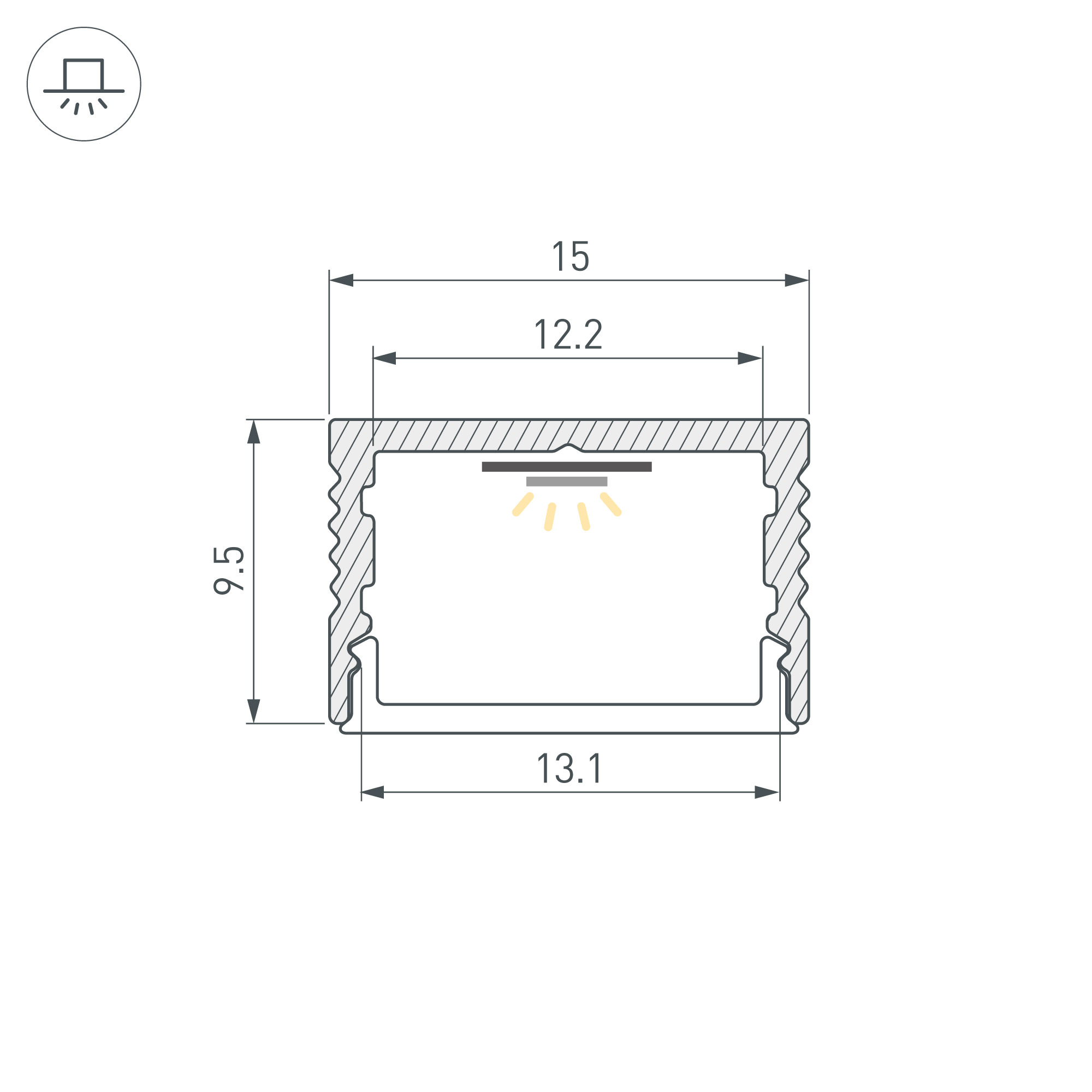 Профиль SL-SLIM15-H10-3000 ANOD (Arlight, Алюминий)