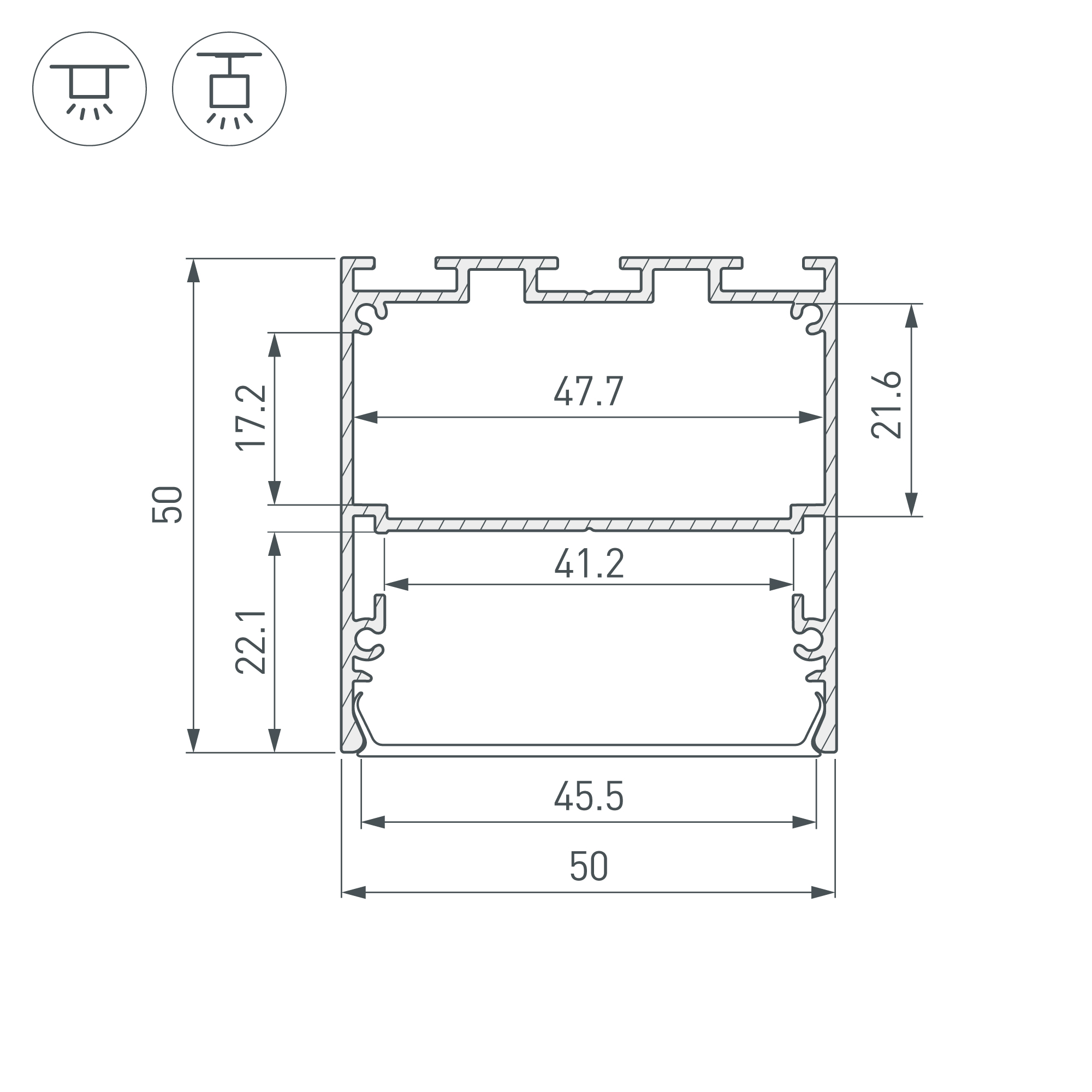 Профиль LINE-M-5050-3000 BLACK (Arlight, Алюминий)