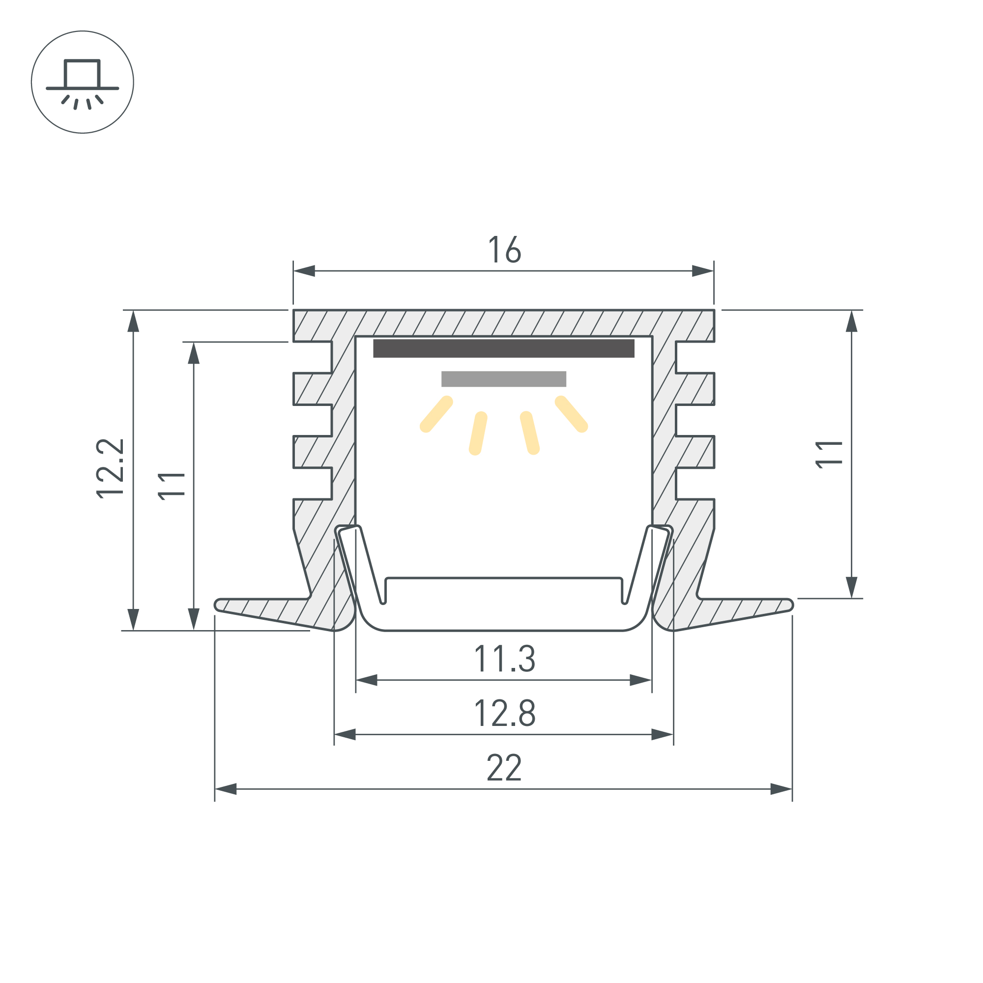 Arlight SL-SLIM-2212-F — Профиль (Встраиваемый)