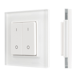 Arlight SMART-P47-DIM-G-SUF — Накладная кнопочная панель ШИМ 2 зоны 2.4G (стекло, монтажная база)