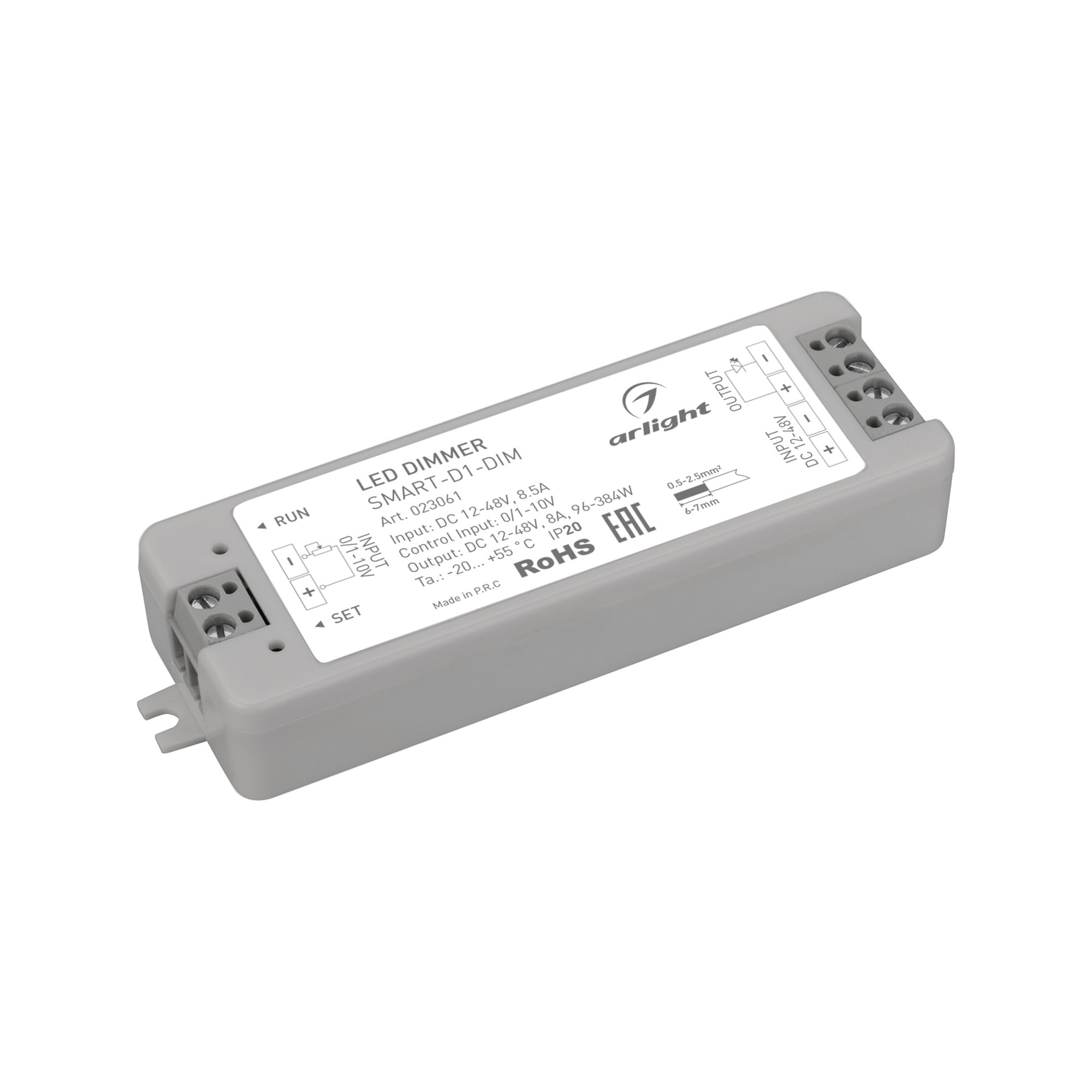 Arlight SMART-DIM 0/1-10V CV — Одноканальный диммер 0/1-10V для одноцветных источников 12-36VDC