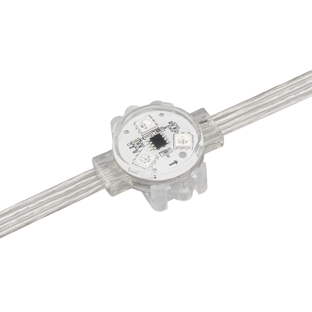 Arlight VISOR-SPI-5060 — герметичные светодиодные модули, RGB, SMD 5060, 12 В, SPI, SM16703, с разъёмом, обход пикселя, с держателем