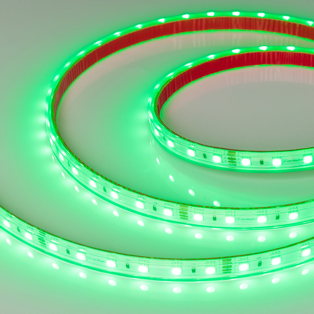 Arlight RTW B60 — Гибкая светодиодная лента — RGB [каналы: 3; исполнение: PS; герметизация: Силикон, экструзия прозр. прямоуг. - PS; высота, мм: 5.0; питание, В: 24.0; ширина, мм: 12.0]