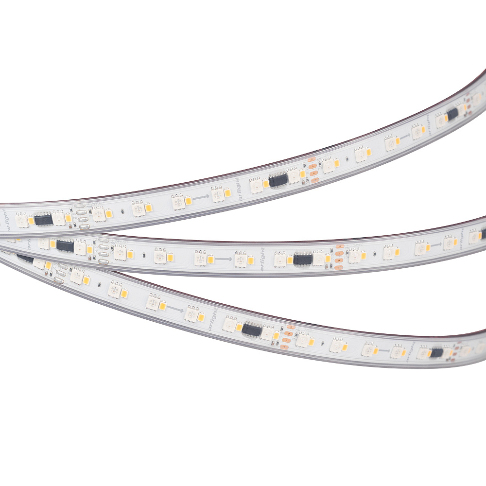 Arlight SPI BA120 — Гибкая светодиодная лента — SPI_RGBW [каналы: 40; исполнение: P; протокол: SPI; герметизация: Силикон, трубка прозр. прямоуг. - P; высота, мм: 4.5; питание, В: 24.0; ширина, мм: 14.4]