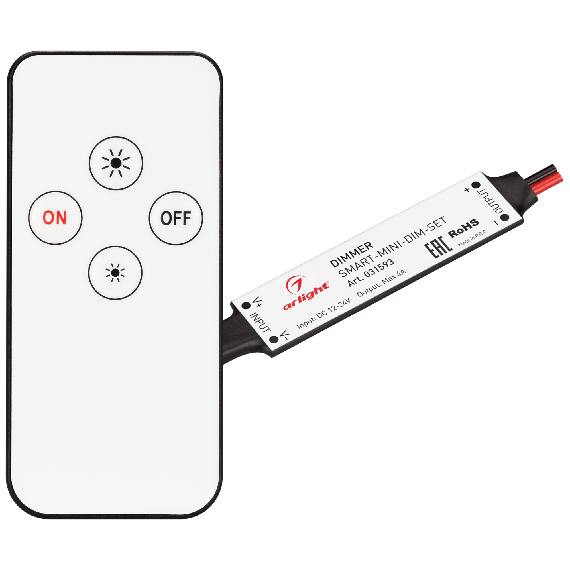 Arlight SMART-MINI-DIM-SET — Комплект миниатюрного диммера 1x4A с ИК-пультом 4кн