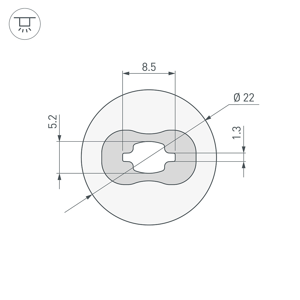 Arlight WPH-FLEX-D22-360deg-S8-5m — Профиль (Накладной / Подвесной)