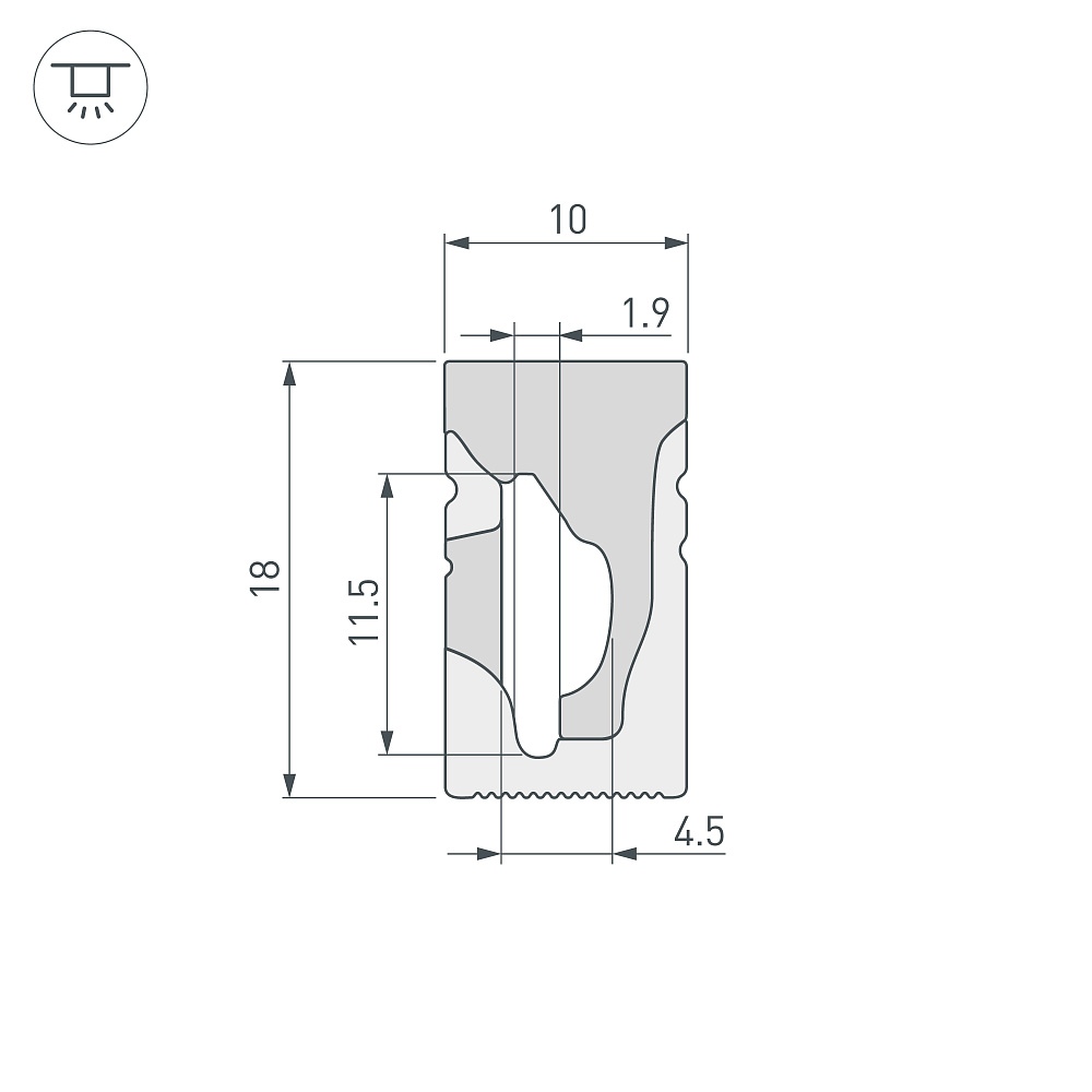 Arlight WPH-FLEX-1018-SIDE-S10-20m — Профиль (Накладной)