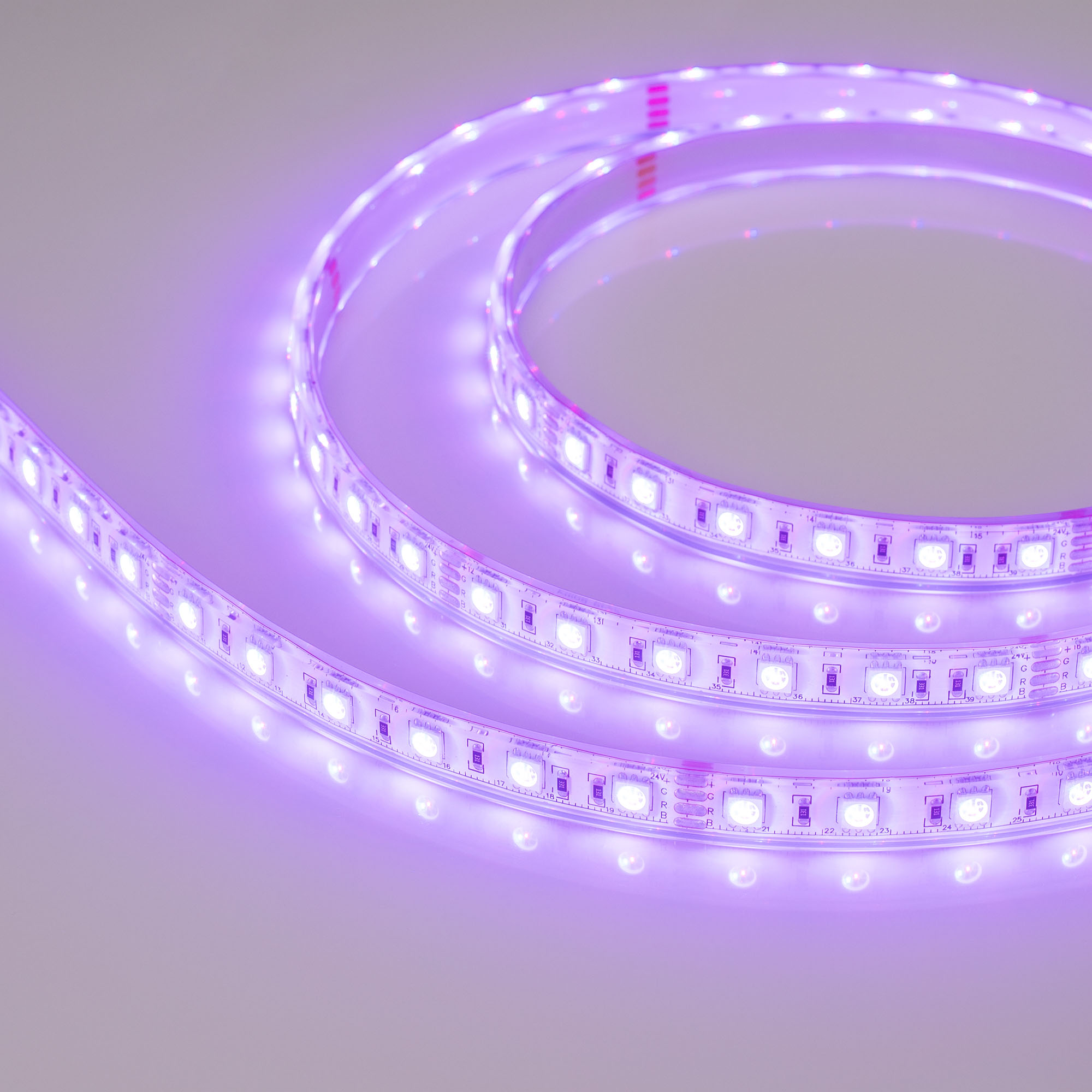 Arlight RTW B60 — Гибкая светодиодная лента — RGB [каналы: 3; исполнение: PU; герметизация: Полиуретан, прозр. прямоуг. -  PU; высота, мм: 5.6; питание, В: 24.0; ширина, мм: 12.5]