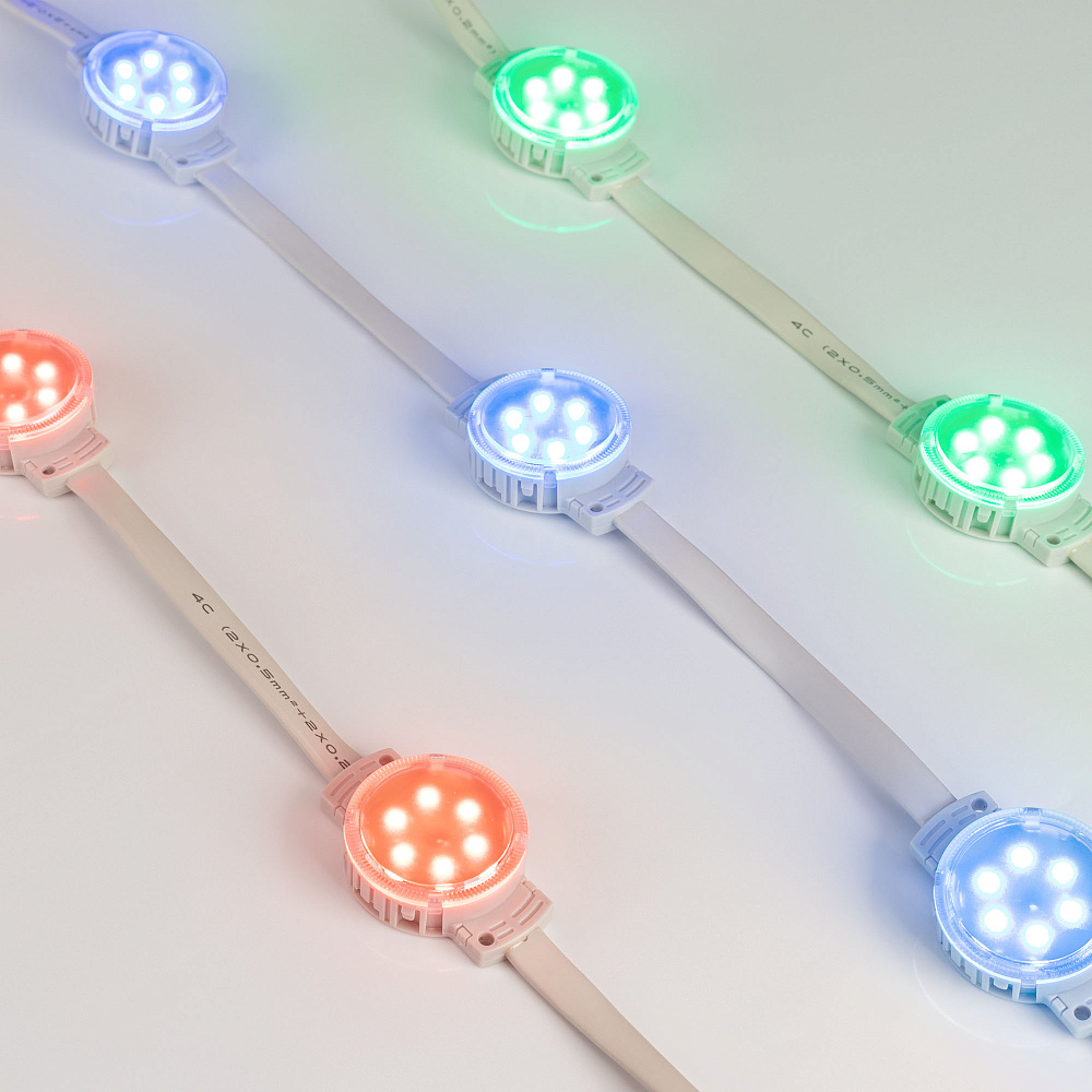 Arlight SPI-F6-D40 — герметичные светодиодные модули, RGB, SMD 3535, 24 В, SPI, MT26803, с разъёмом