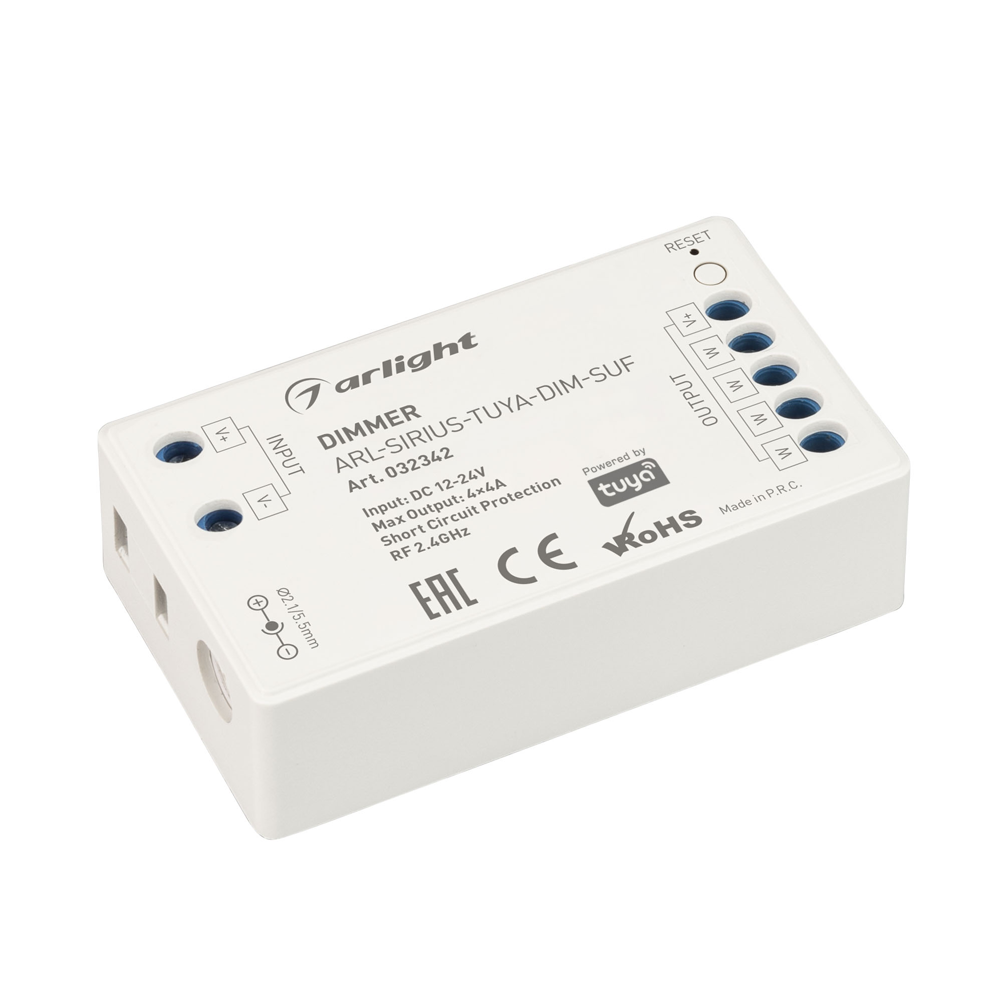Arlight ARL-SIRIUS TUYA DIM — Диммер одноцветных лент (DIM) 12-24V, TUYA 2.4G