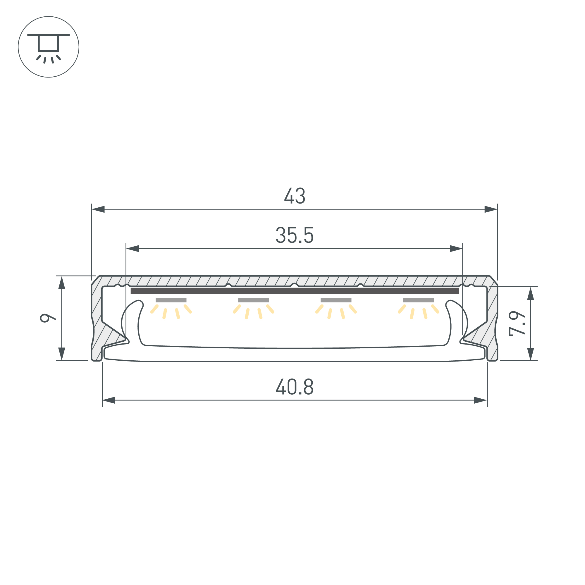 Arlight SL-LINE-4009 — Профиль (Накладной)