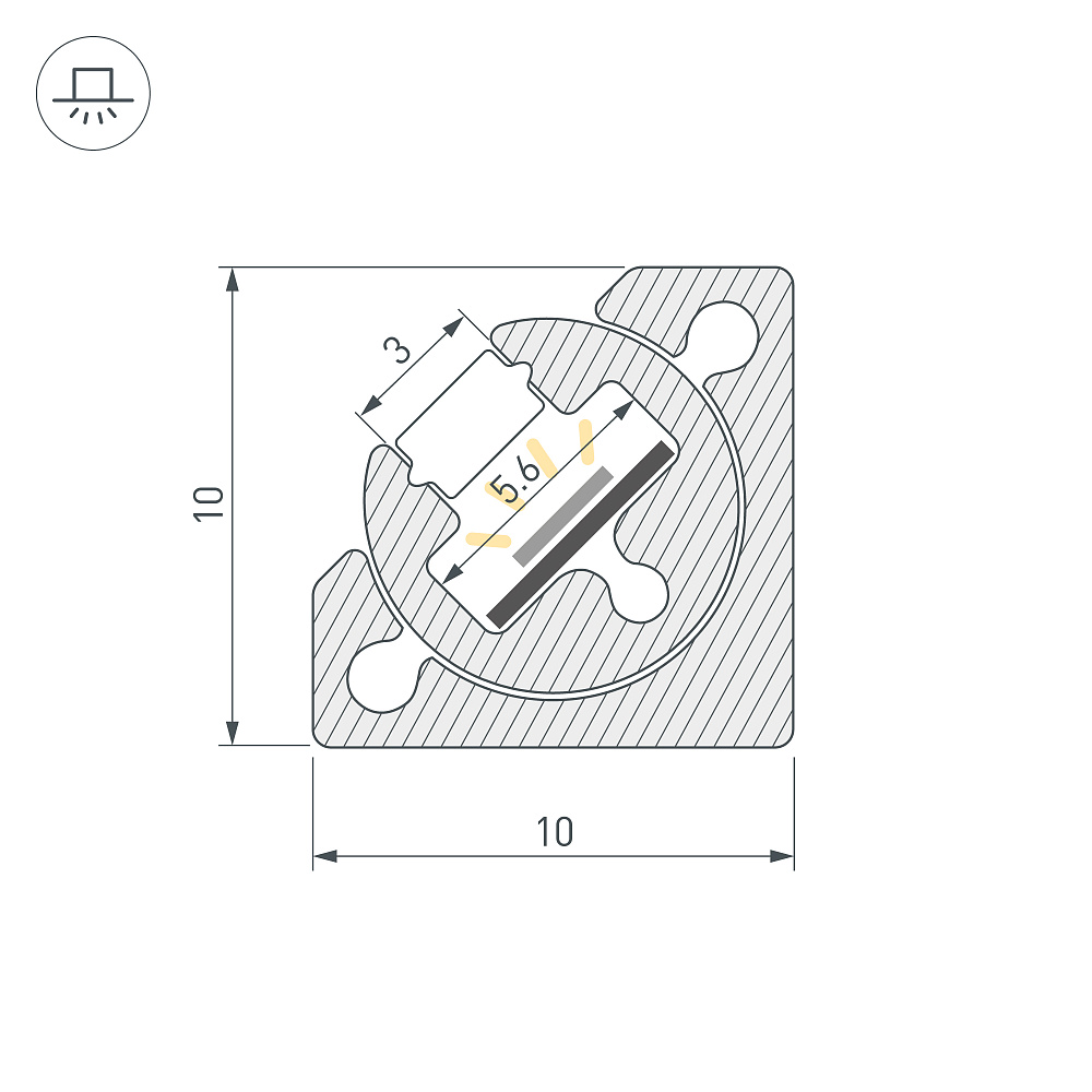 Arlight SL-KANT-H10-ROTATE — Профиль (Накладной)