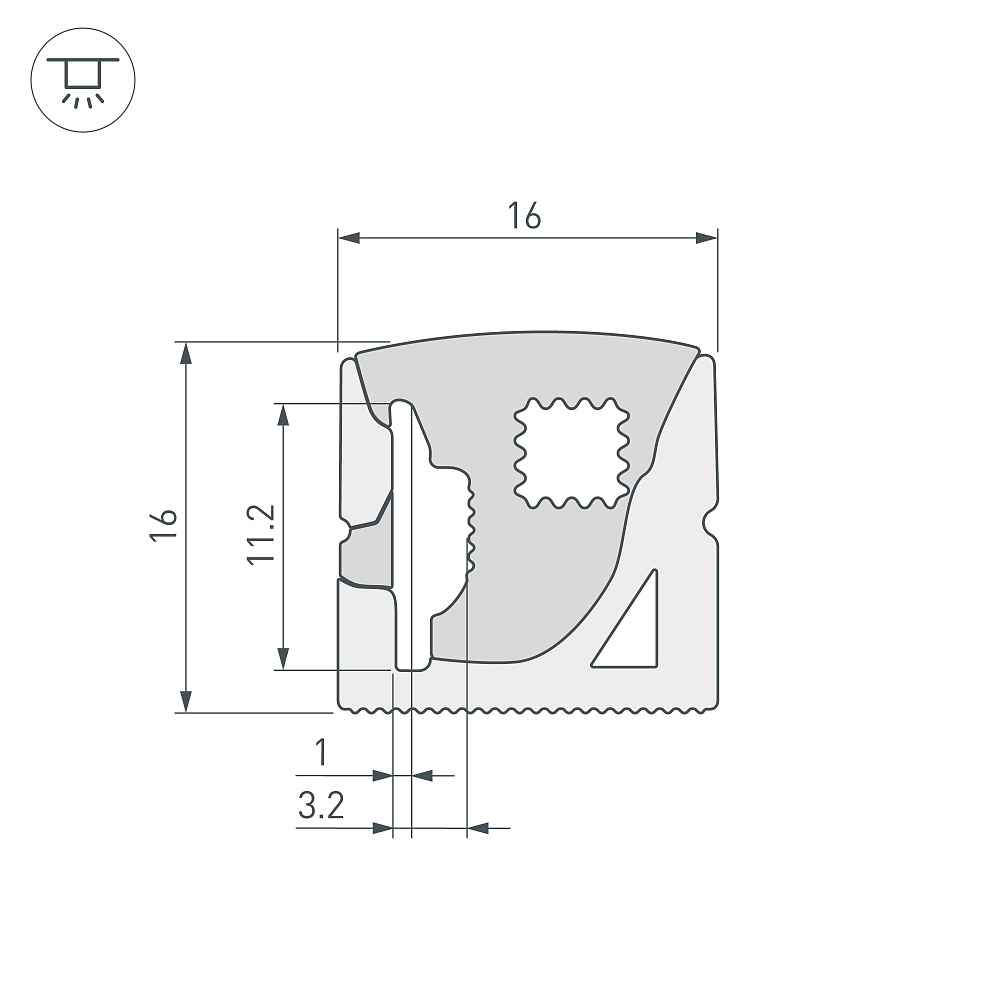 Arlight WPH-FLEX-1616-SIDE-S11-20m — Профиль (Накладной)