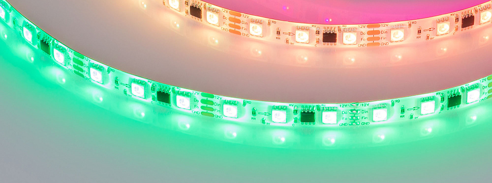 Arlight SPI B60 — Гибкая светодиодная лента — SPI_RGB [каналы: 60; исполнение: SE; протокол: SPI; герметизация: Силикон, заливка сверху прозр. округл. - SE; высота, мм: 4.0; питание, В: 12.0; ширина, мм: 10.0]