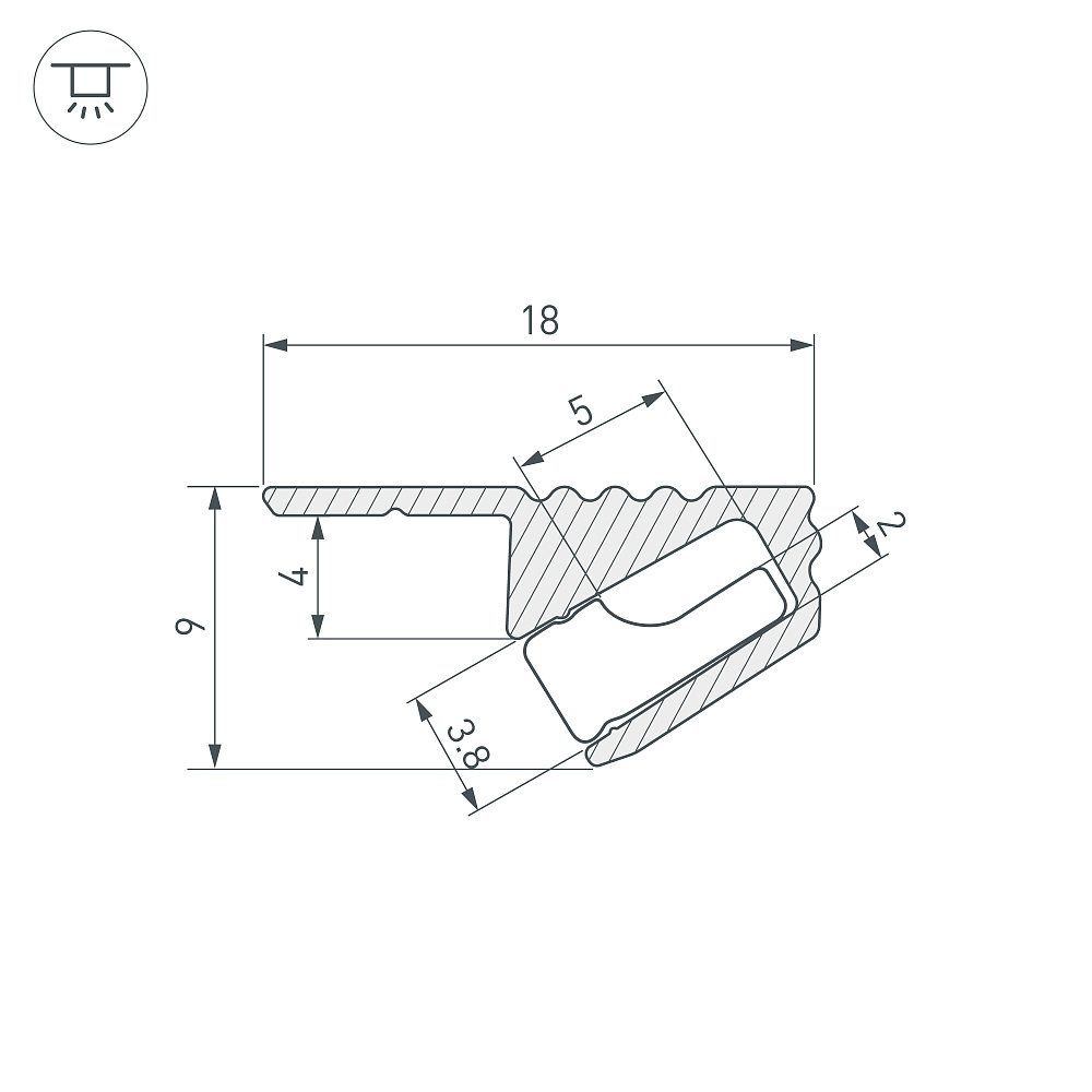 Arlight SL-MINI-SHELF-H9 — Профиль (Накладной)