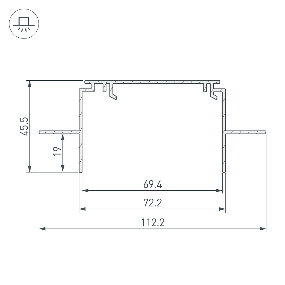 Arlight TEK-POWER-RW70F-GH16 — Профиль-держатель (Встраиваемый)
