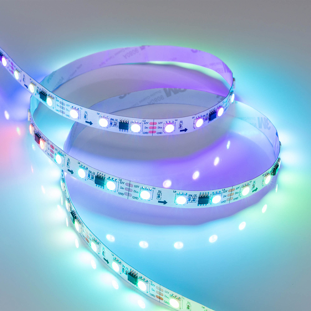 Arlight SPI B60 — Гибкая светодиодная лента — SPI_RGB [каналы: 60; протокол: SPI; питание, В: 12.0; ширина, мм: 10.0]