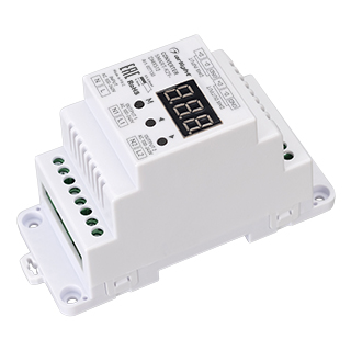 Arlight SMART-K29-DMX512-TRIAC-DIN — Конвертер DMX512→TRIAC 230V на DIN-рейку (1×2A / 2×1.2A) [вход DMX512/RDM, выход TRIAC 230V; установка на DIN-рейку; питание AC 100–240В]