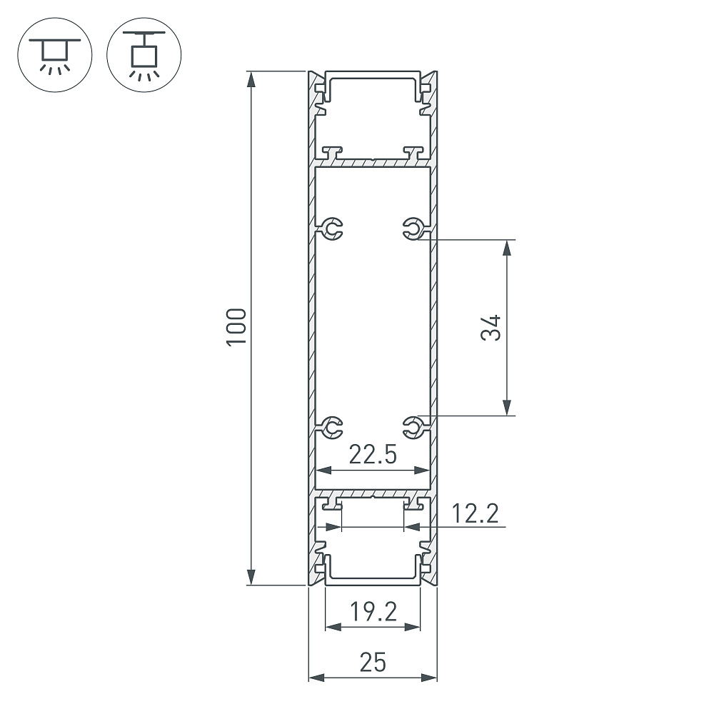 Arlight SL-LINE-25100-DUAL — Профиль (Накладной) (с отдельным аксессуаром: Подвесной)