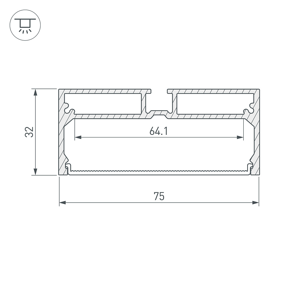 Arlight SL-LINE-7532 — Профиль (Накладной) (с отдельным аксессуаром: Подвесной)