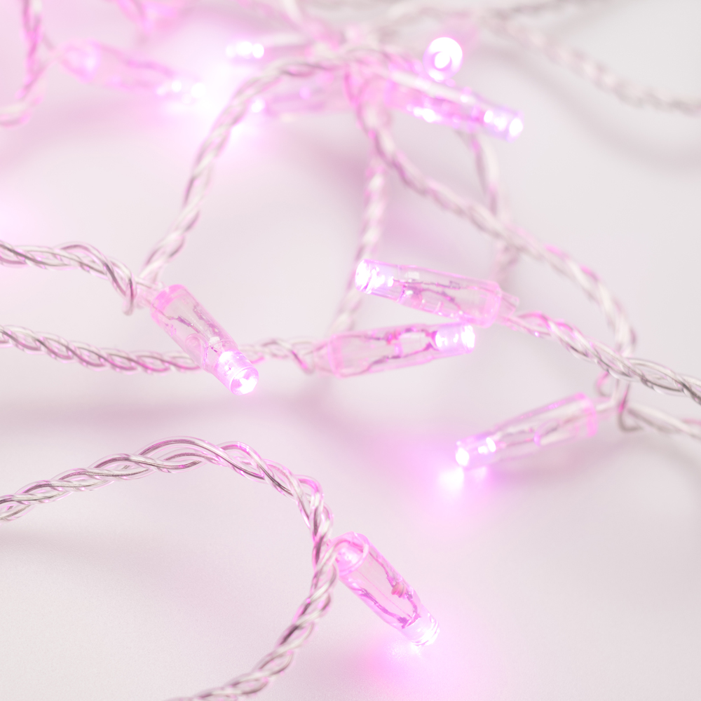 Гирлянда Светодиодная гирлянда ARD-STRING-CLASSIC-10000-CLEAR-100LED-STD PINK (230V, 7W) (Ardecoled, IP65)