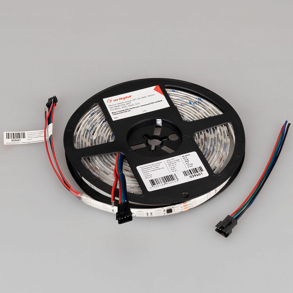 Arlight SPI B60 — Гибкая светодиодная лента — SPI_RGB [каналы: 30; исполнение: SE; протокол: SPI; герметизация: Силикон, заливка сверху прозр. округл. - SE; высота, мм: 4.0; питание, В: 24.0; ширина, мм: 10.0]