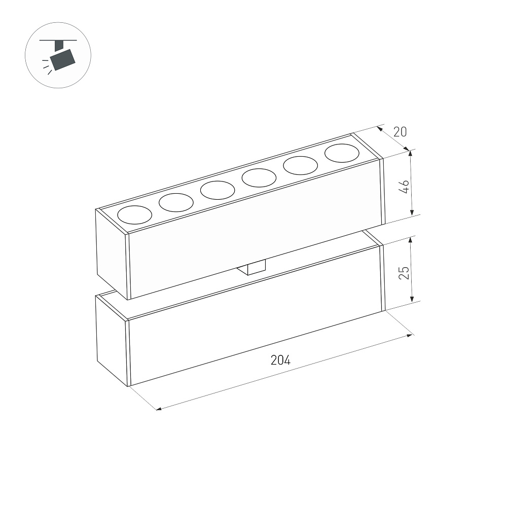 MAG-25-DOTS-FOLD — светильник — Трековый — MAG-25; 24V