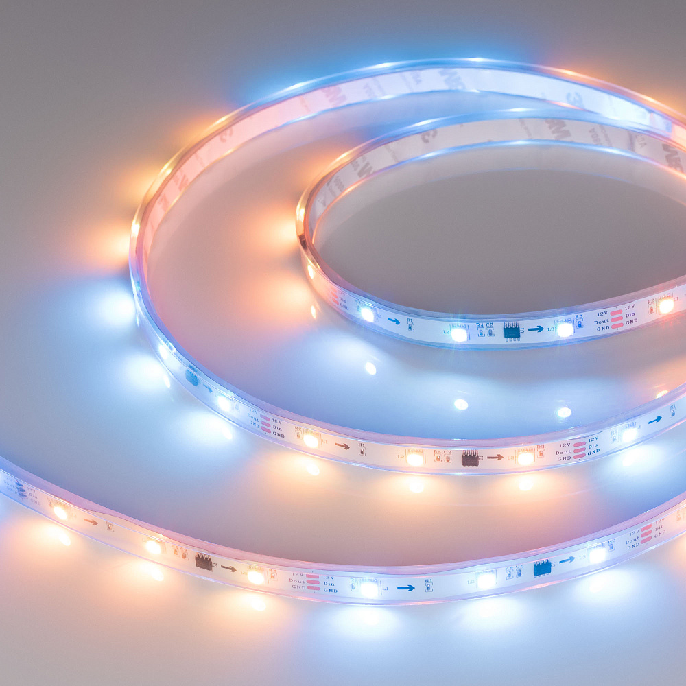 Arlight SPI B30 — Гибкая светодиодная лента — SPI_RGB [каналы: 30; исполнение: P; протокол: SPI; герметизация: Силикон, трубка прозр. прямоуг. - P; высота, мм: 4.5; питание, В: 12.0; ширина, мм: 12.0]