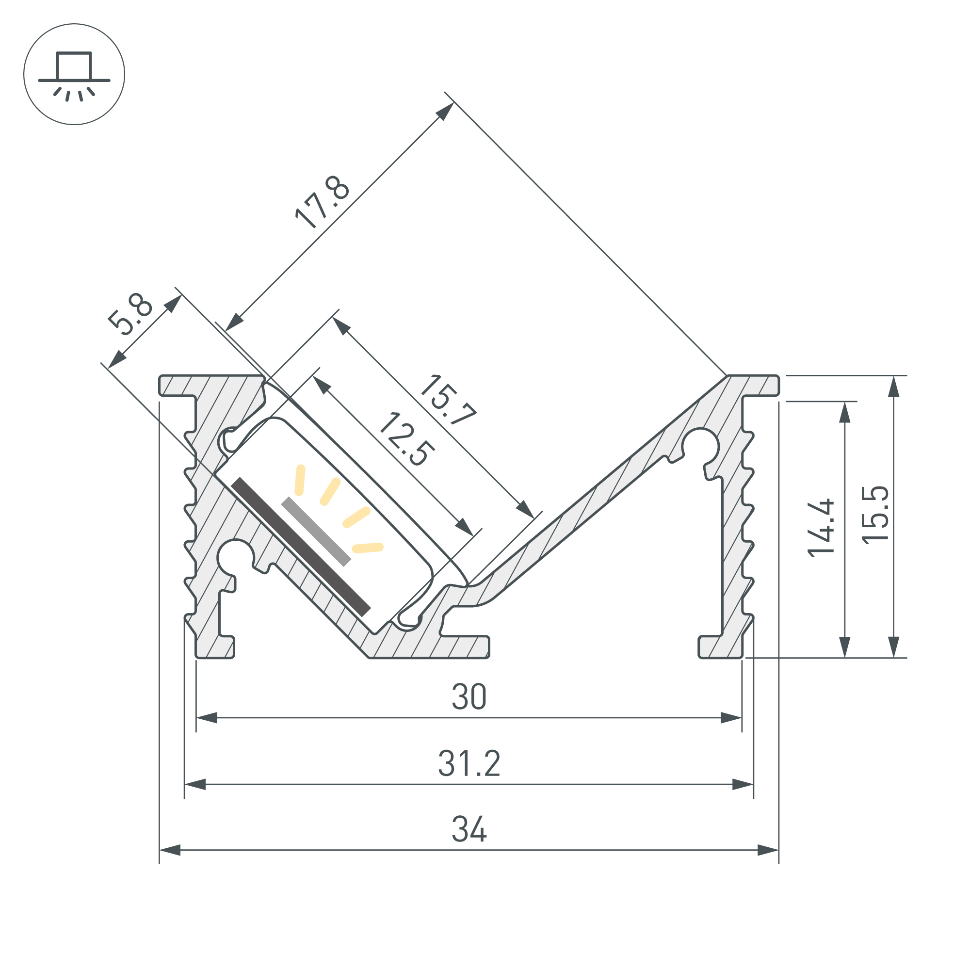 Arlight SL-BEVEL-W32-F — Профиль (Встраиваемый)