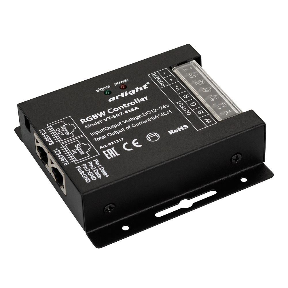 Arlight VT-S07 — Комплект RGBW-контроллера 4x6A с RF-пультом 24кн