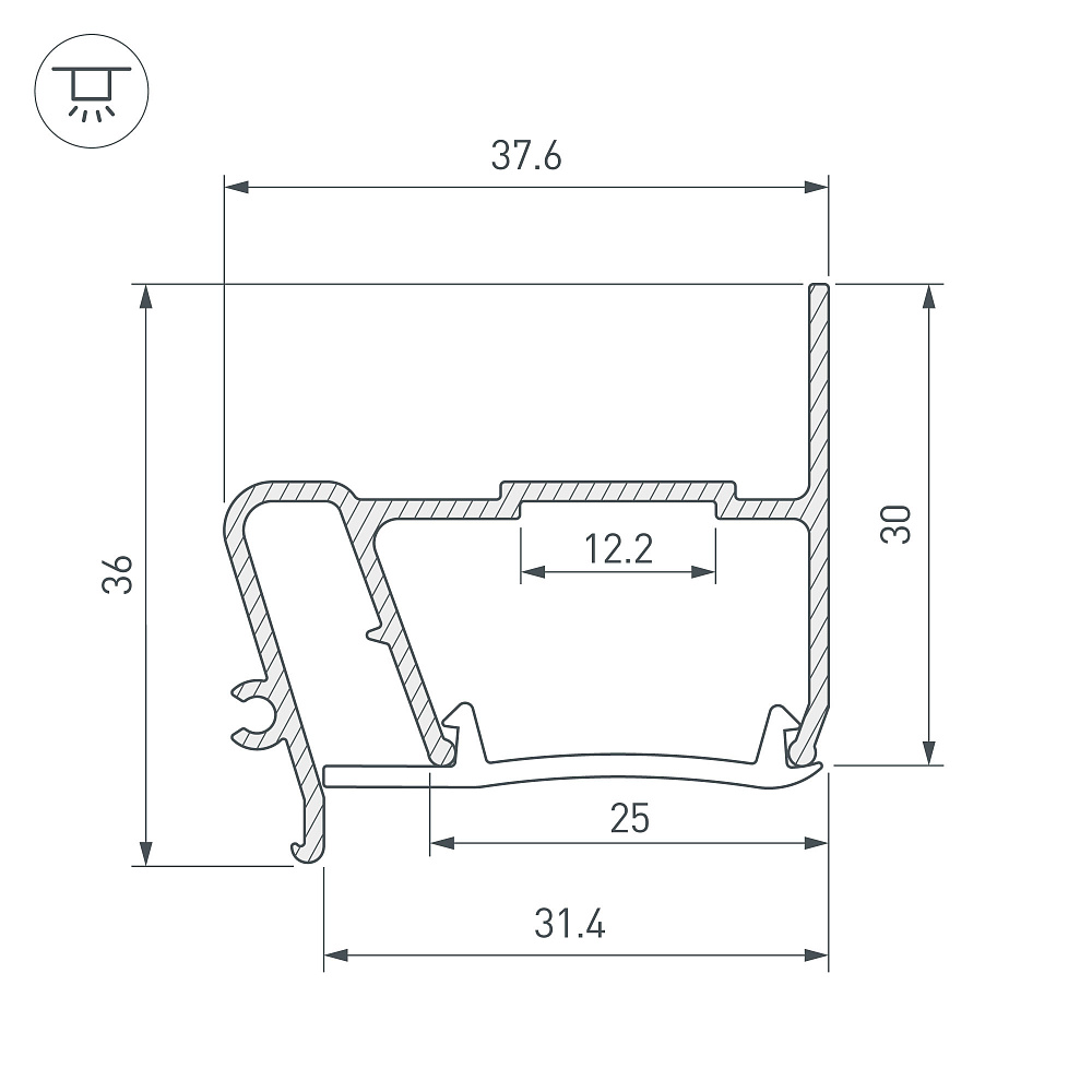 Arlight STRETCH-S-30-WALL-SIDE — Профиль (Накладной)