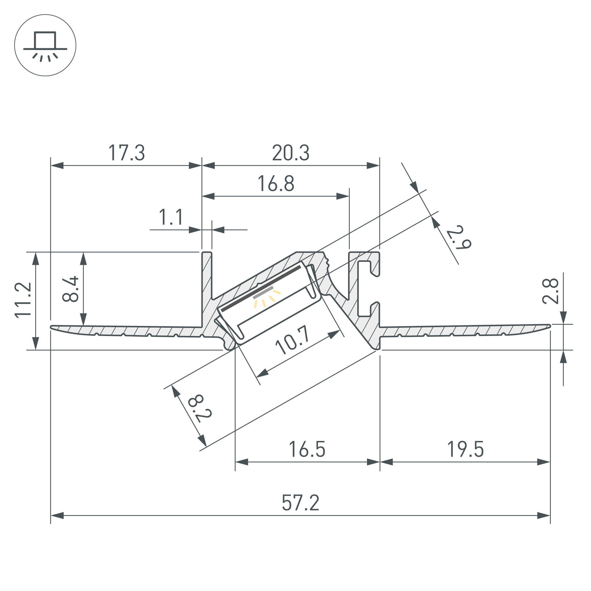 Arlight PDS-BEVEL-F-HIDE — Профиль (Встраиваемый)