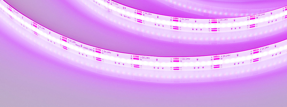 Arlight COB X840 — Гибкая светодиодная лента — RGB [каналы: 3; исполнение: SE; герметизация: Силикон, заливка сверху прозр. округл. - SE; высота, мм: 4.0; питание, В: 24.0; ширина, мм: 10.0]