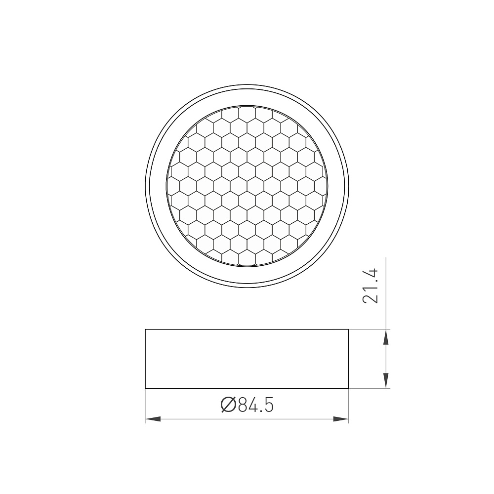 Arlight LGD-HONEYCOMB-RING-R85 — сетчатый фильтр с посадочным кольцом [посадка на светильники серии LGD-CALIPSO, R85]