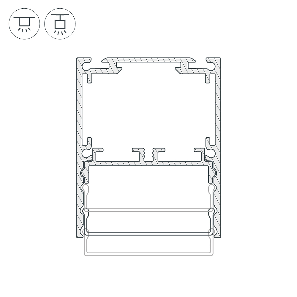 Arlight SL-LINE-4050-3L — Профиль (Накладной) (с отдельным аксессуаром: Подвесной)