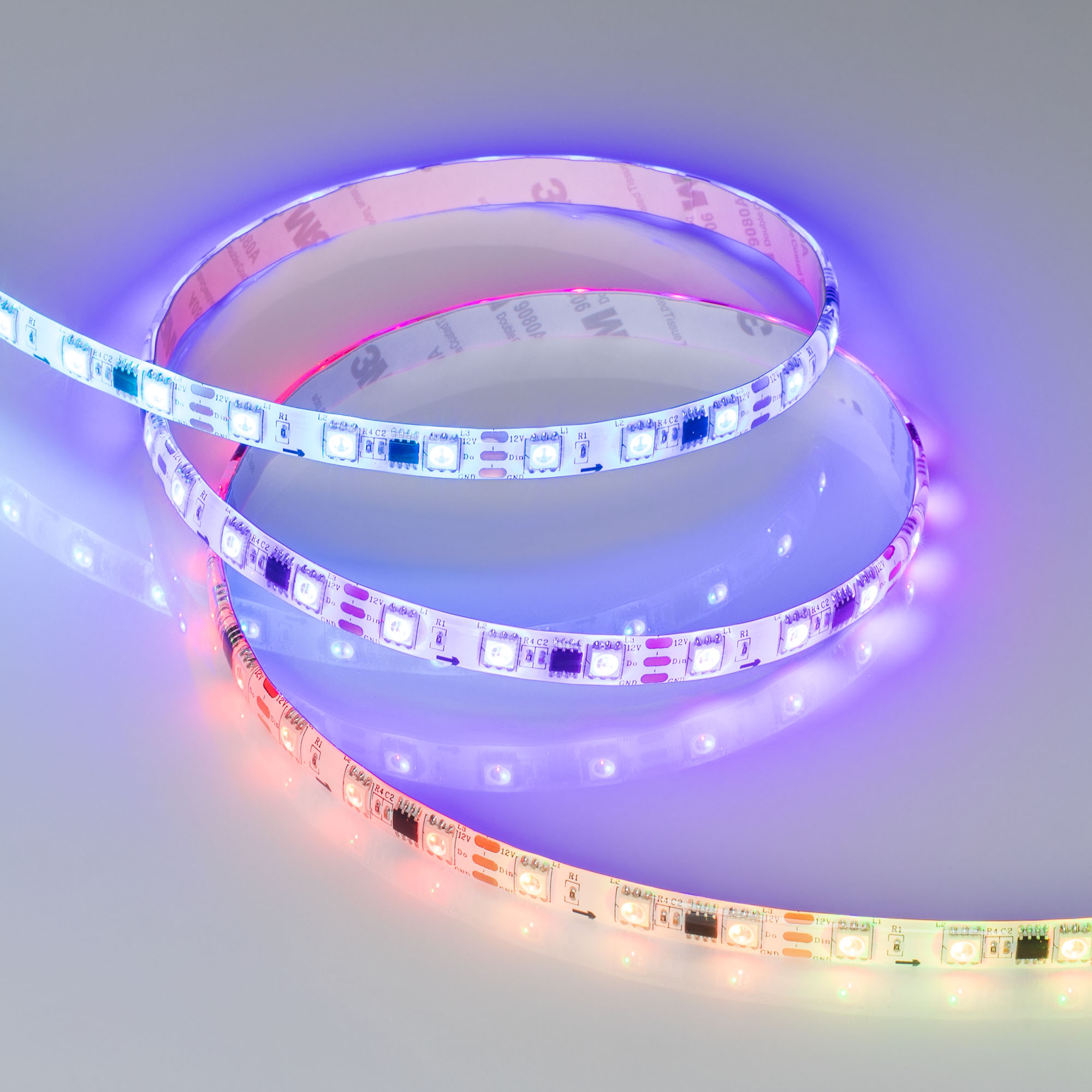 Arlight SPI B60 — Гибкая светодиодная лента — SPI_RGB [каналы: 60; исполнение: SE; протокол: SPI; герметизация: Силикон, заливка сверху прозр. округл. - SE; высота, мм: 3.0; питание, В: 12.0; ширина, мм: 10.0]