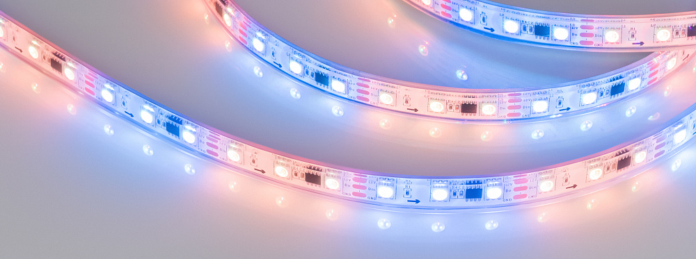 Arlight SPI B60 — Гибкая светодиодная лента — SPI_RGB [каналы: 60; исполнение: PFS; протокол: SPI; герметизация: Силикон, экструзия прозр. прямоуг. - PFS; высота, мм: 5.0; питание, В: 12.0; ширина, мм: 12.0]