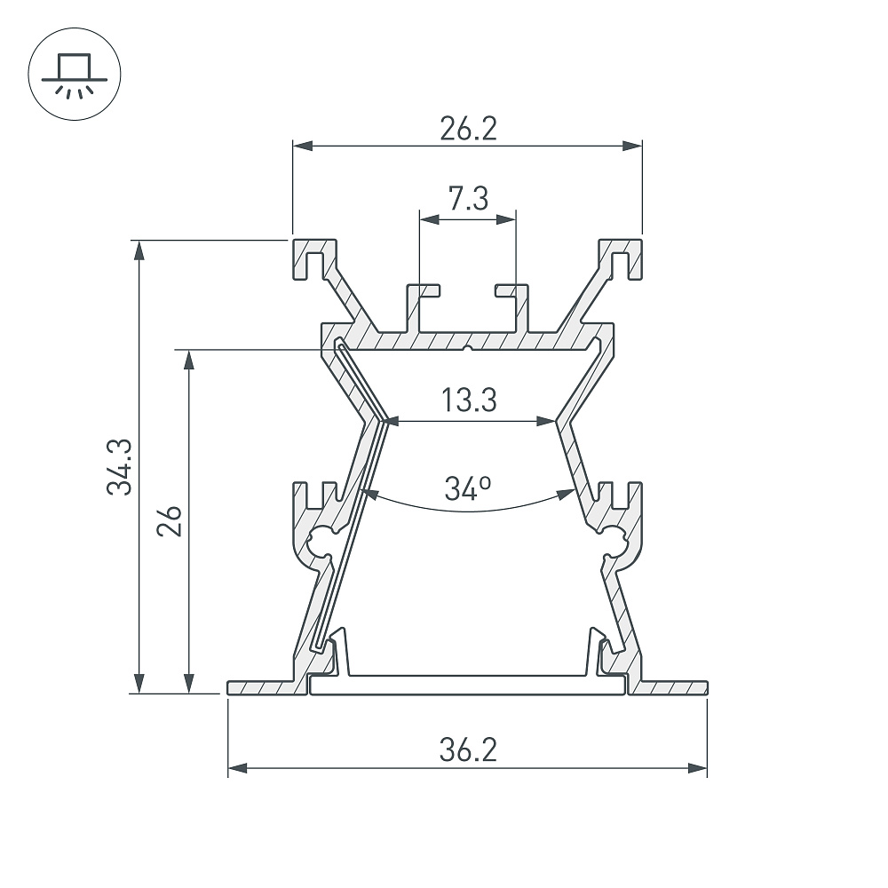 Arlight ALU-WIDE-FL-H35 — Профиль (Встраиваемый)