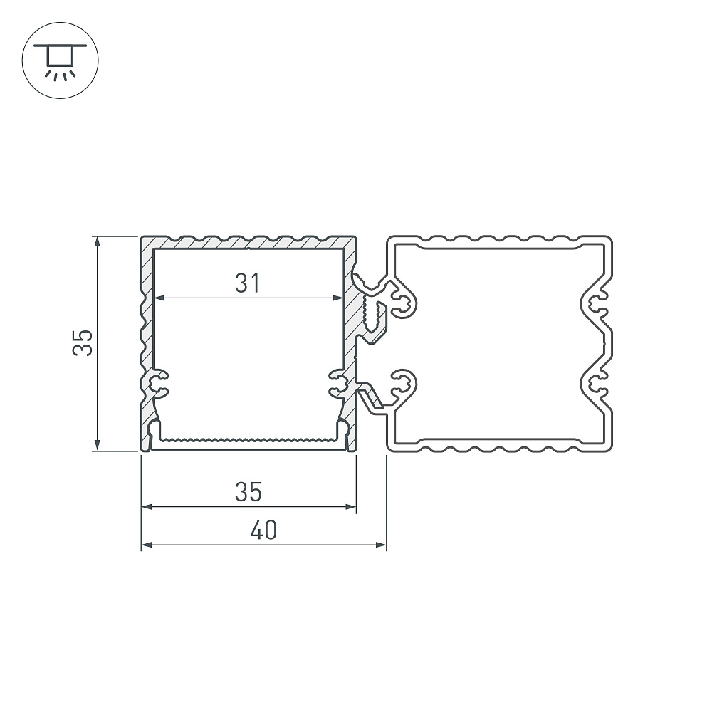 Arlight ALU-BASE-PW35S — Профиль (Накладной)