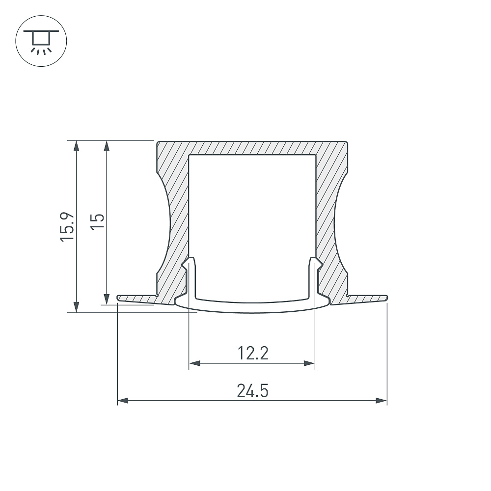 Arlight ALU-SLIM-H15-F — Профиль (Встраиваемый)